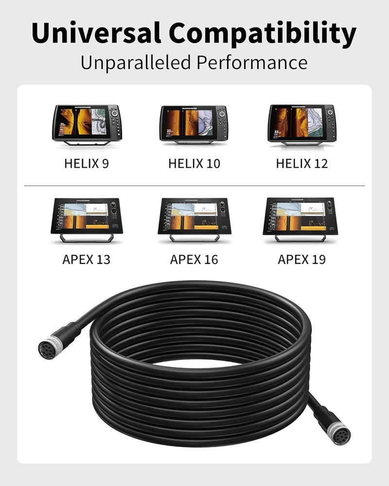 VASTHOME for Humminbird 720073-5 AS EC 15E - 16.4FT Ethernet Cable, Fit with Helix 15, 12, 10, 9, 8, 7, APEX 19, 16, 13, Xplore 12, 10, 9, Solix (15, 12, 10) G3, Onix, Ion, and 11, 9, 8, 7xxci Models - Image 2